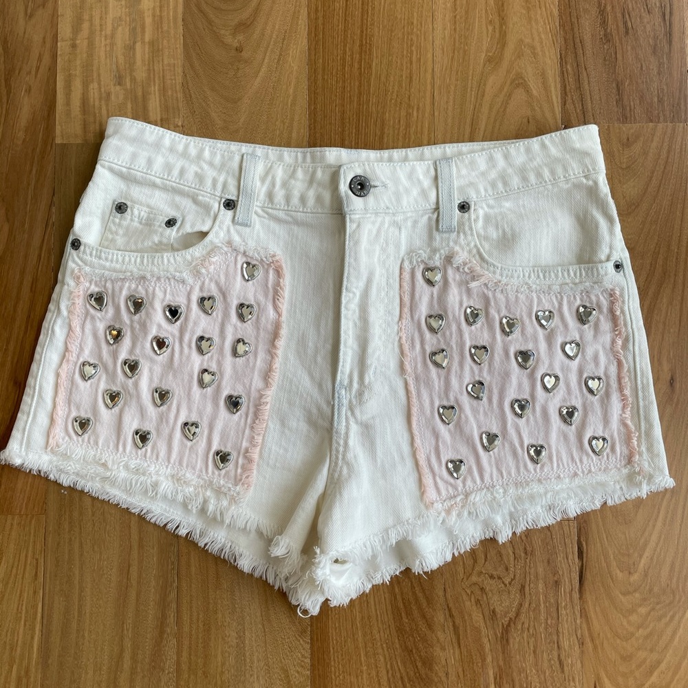 White Jean Shorts
